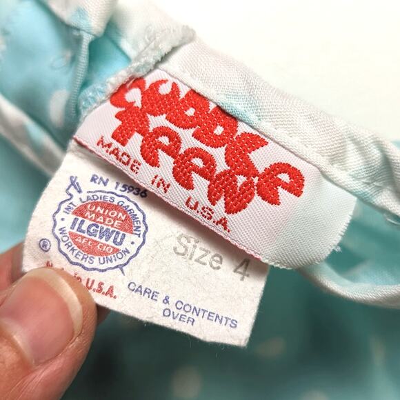 Vintage Cuddle Teen Dress Girls Size 2-3T Blue Polka Dot Drop Waist - Picture 6 of 6